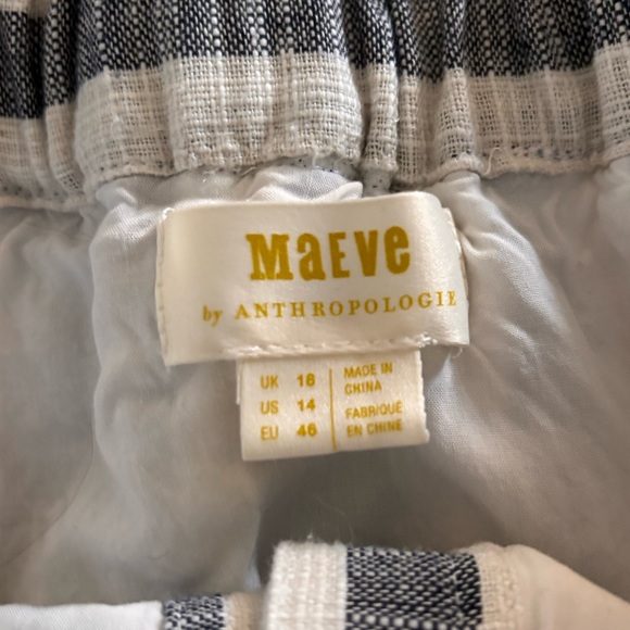 Anthropologie Maeve Chiloe Striped Button Front Midi Skirt - Picture 11 of 15